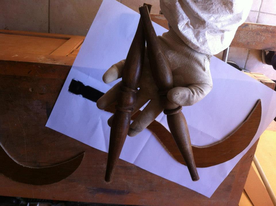 Fabrication d'un Sabit en bois - Prendre des barreaux de chaise pour faire les manches