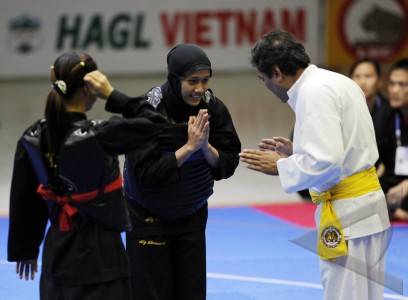 Pencak Silat - Wasit Jury pendant une compétition de penchak Silat olah raga